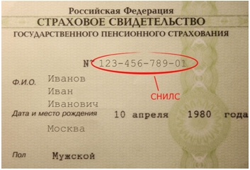 Номер СНИЛС
